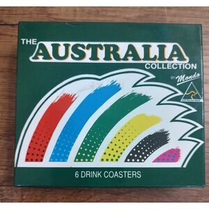 Mondo Drink Coasters The Australia Collection Aboriginal Art Cork Back Set of 6